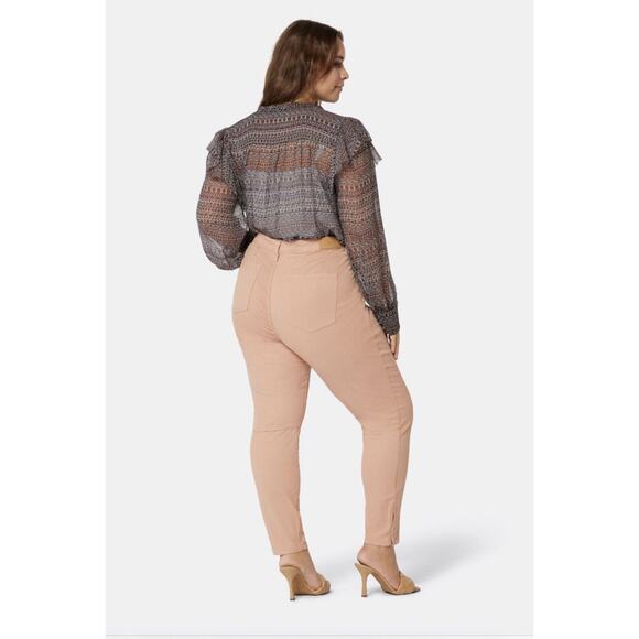 NWT $228 Joie Maxine Park Skinny Pink Denim Jeans Ankle Zip Cotton Blend 18W - Picture 3 of 14